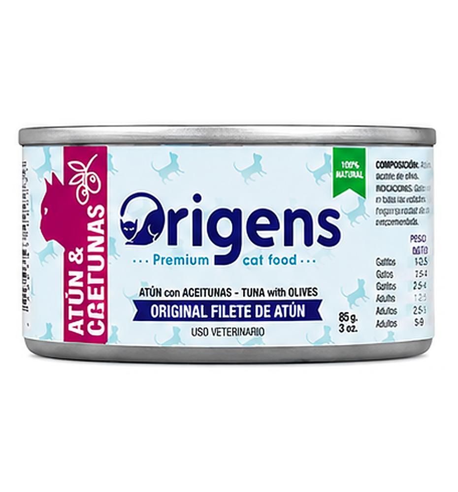 Origens Filetes Atún y Aceituna 85g | Alimento Húmedo