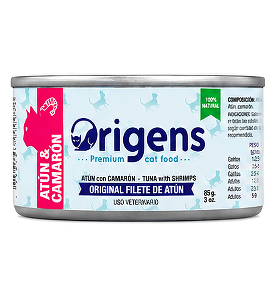 Origens Filetes Atún y Camarón 85g | Alimento Húmedo