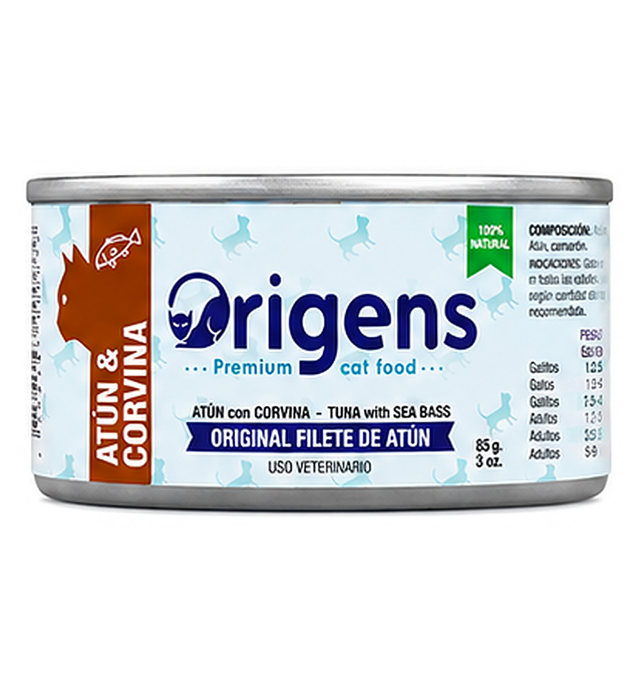 Origens Filetes Atún y Corvina 85g | Alimento Húmedo