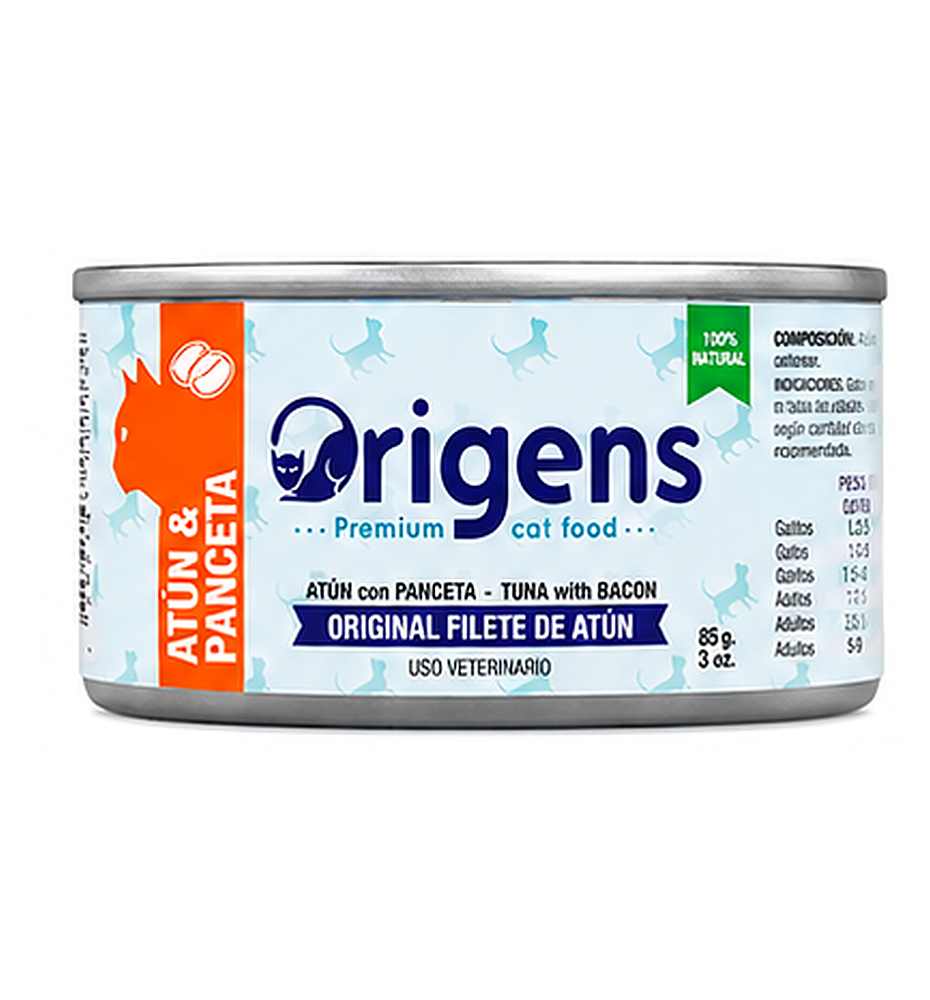 Origens Filetes Atún y Panceta 85g | Alimento Húmedo