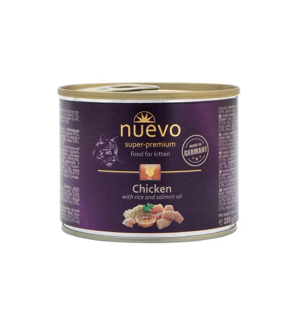 Nuevo Gatito Pollo, Arroz y Salmón 200g | Alimento Húmedo