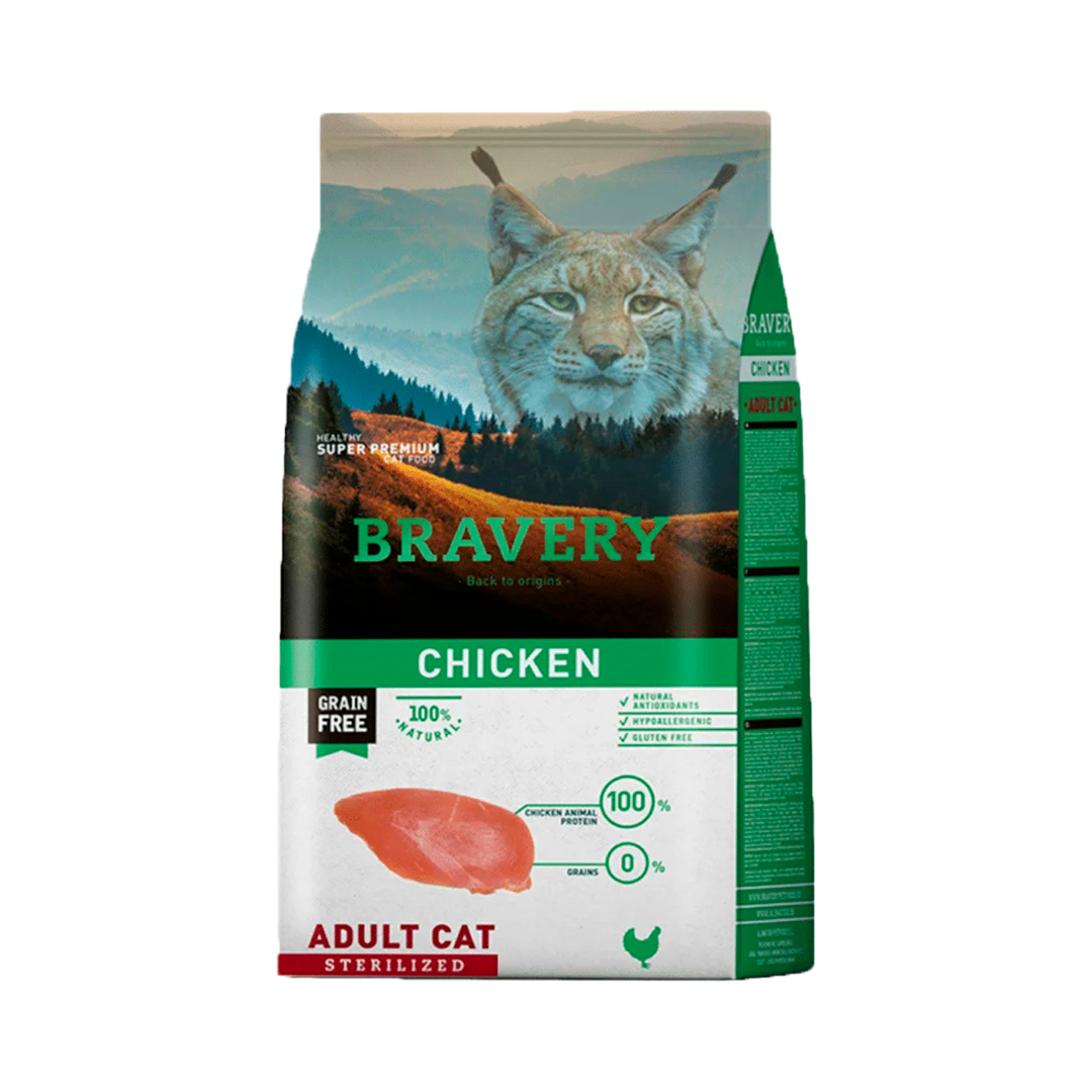 Bravery Cat Sterilized Pollo | Alimento Super Premium Gatos
