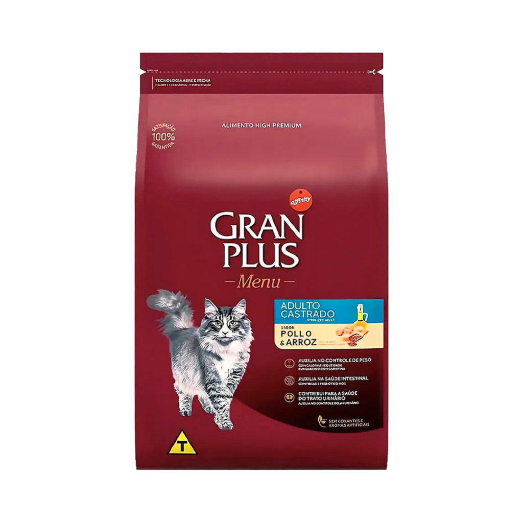 Gran Plus Gatos Castrados Pollo y Arroz | Alimento Premium