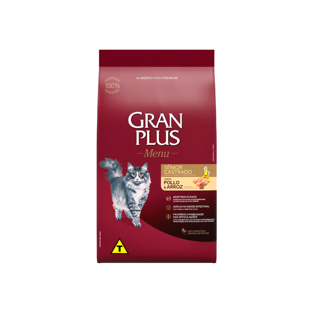 Gran Plus Gatos Senior Castrado 10kg | Alimento Seco