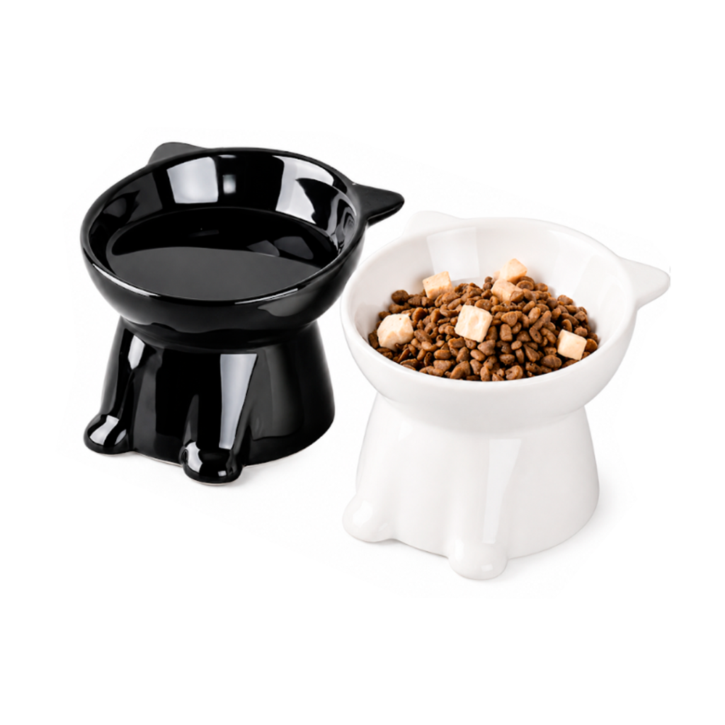 Comedero Elevado Patitas | Plato Ergonómico para Gatos