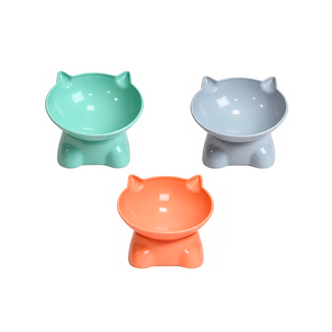Comedero Elevado Gatos Pastel | Plato Ergonómico
