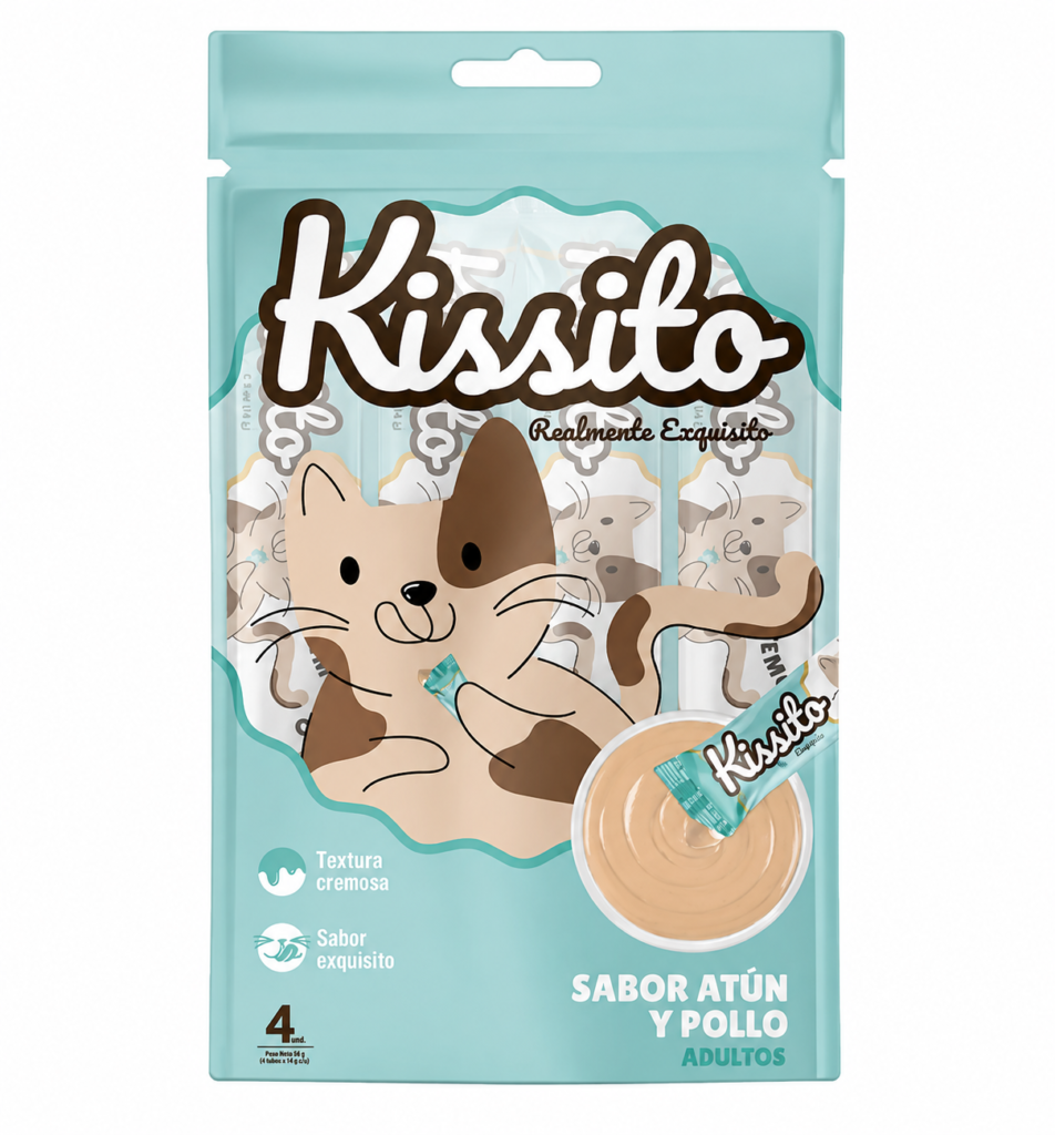 Kissito Cremosito Atún y Pollo 56g | Snack Cremoso Líquido