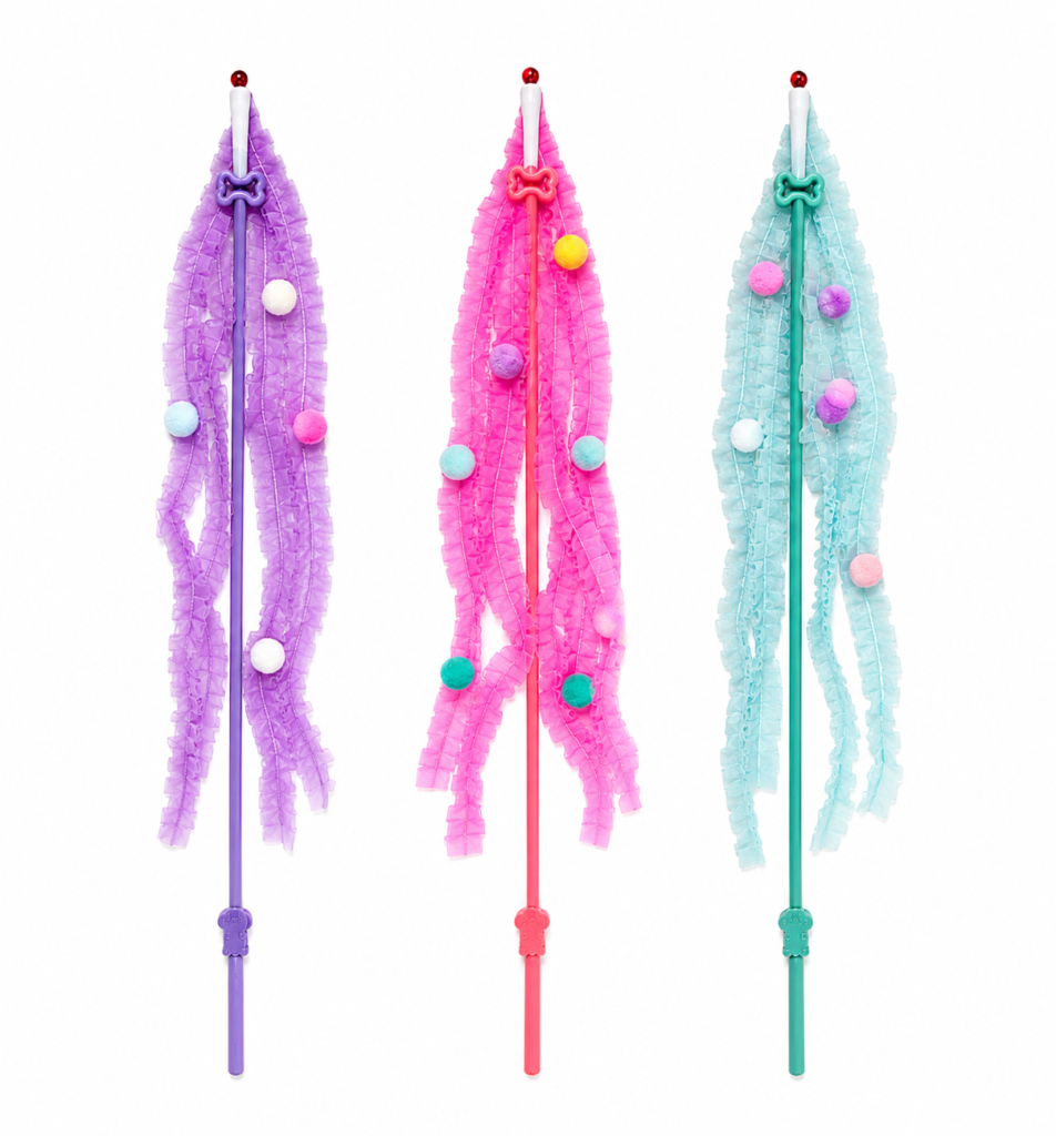 Varita de Lazos para Gatos | Juguete Interactivo Pompon
