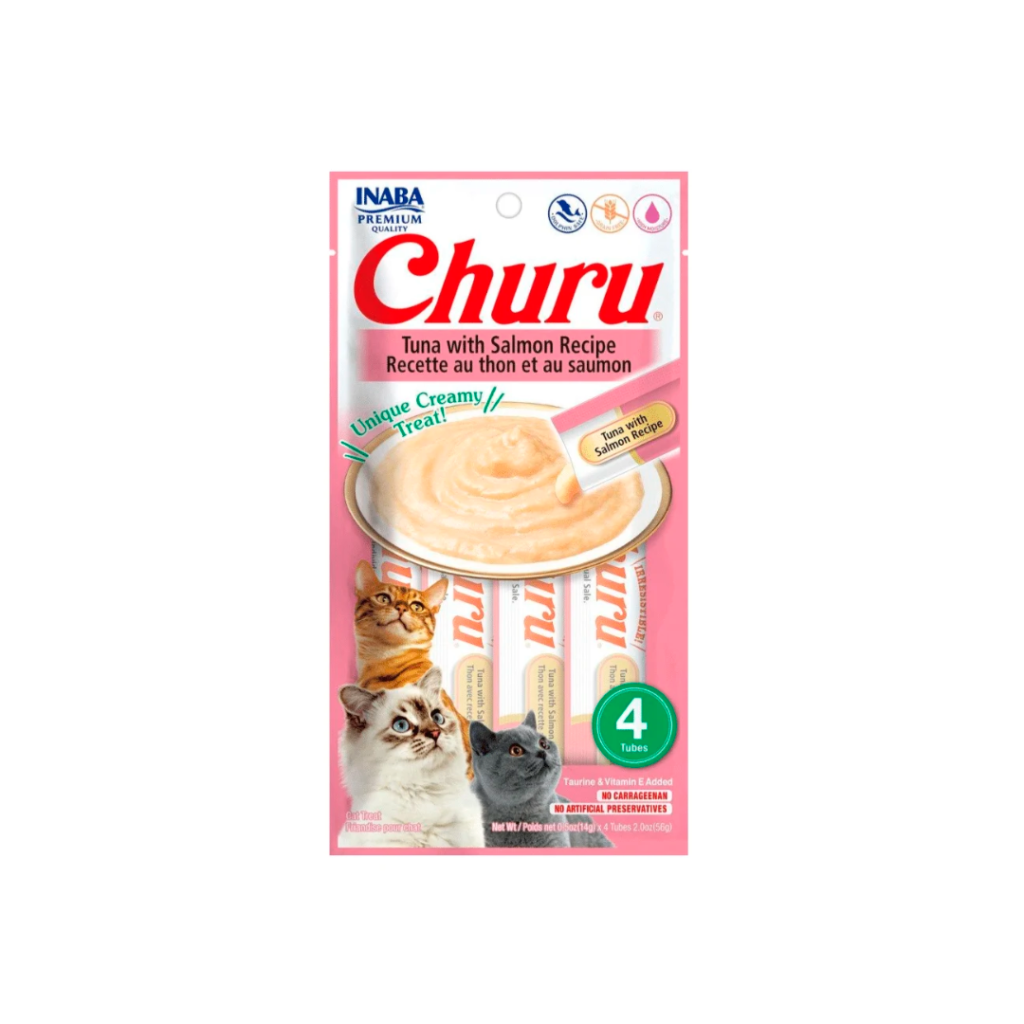 Inaba Churu Atún con Salmón 56g | Snack Cremoso Líquido
