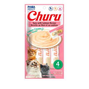 Inaba Churu Atún con Salmón 56g | Snack Cremoso Líquido