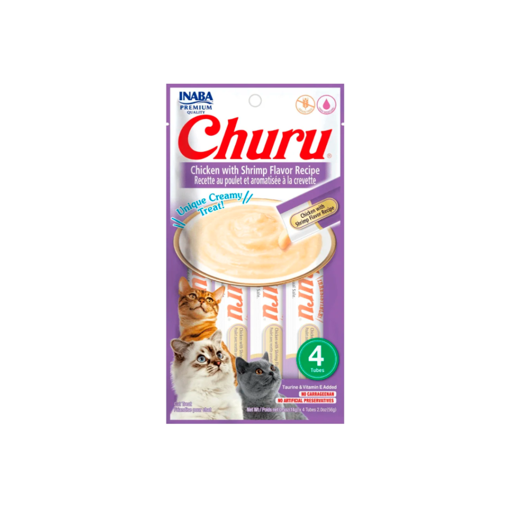 Inaba Churu Pollo con Camarón 56g | Snack Cremoso Líquido